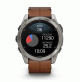 fēnix 8 – 51 mm, AMOLED - Sapphire, Titanium with Chestnut Leather Band - 010-02905-40 - Garmin